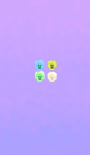 [LINE着せ替え] 可愛いパンジー花畑パープルブルーの画像1