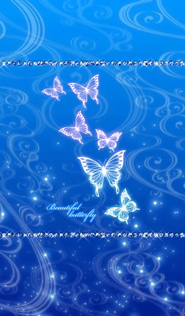 [LINE着せ替え] 美しい蝶 サファイヤブルーの画像1