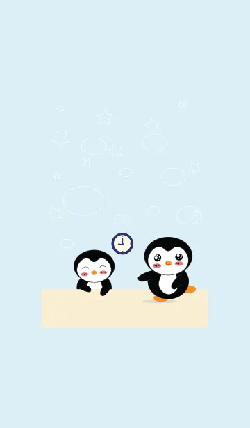 [LINE着せ替え] penguins Black little v1の画像1