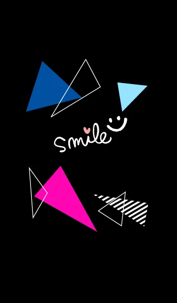 [LINE着せ替え] スマイル-黒カラフル三角11-の画像1