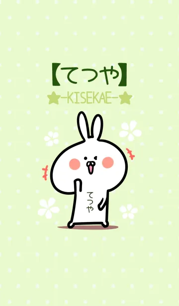 [LINE着せ替え] ☆【てつや】のウサギ着せかえ☆Green☆の画像1