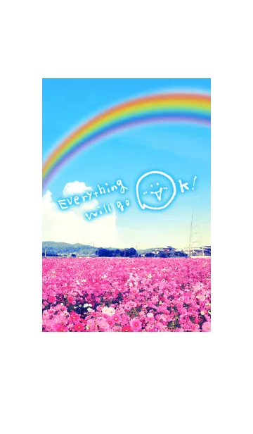 [LINE着せ替え] 空と虹とコスモスと-幸運のみちしるべ-の画像1