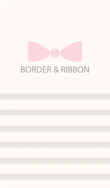 [LINE着せ替え] BORDER ＆ RIBBON -BEIGE+PINK-の画像1