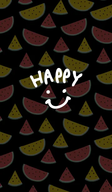 [LINE着せ替え] スマイル・スイカ-黒28-の画像1