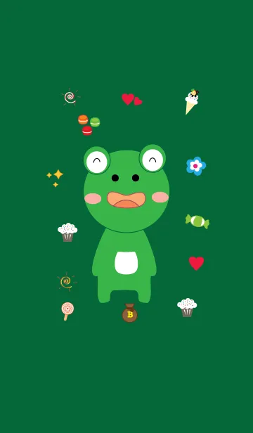 [LINE着せ替え] Cute frog theme v.6 (JP)の画像1