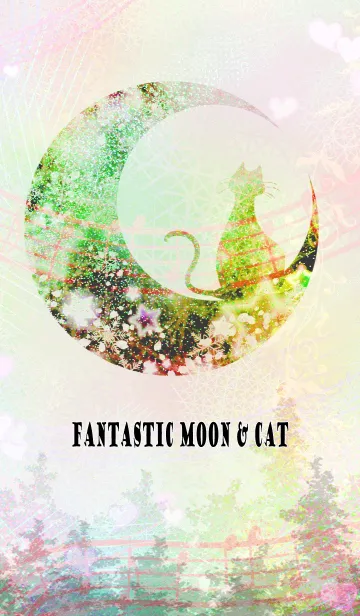 [LINE着せ替え] 幻想月猫 4-Pink-の画像1