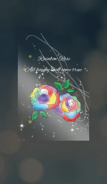 [LINE着せ替え] 黒と黄色/全ての運を呼ぶ七色の薔薇の画像1