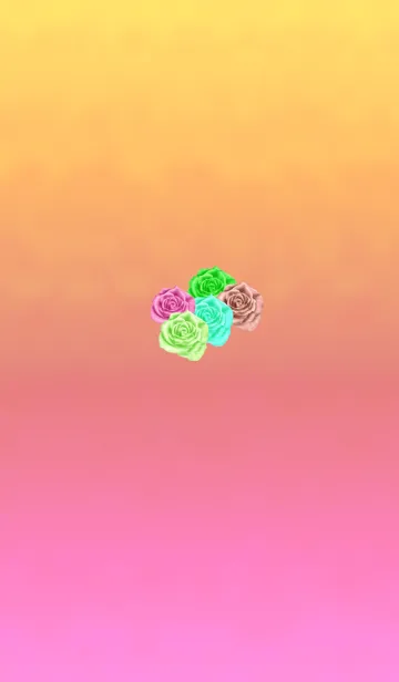 [LINE着せ替え] バラの花束オレンジイエローの画像1