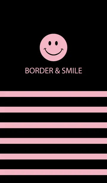 [LINE着せ替え] BORDER ＆ SMILE -BLACK+PINK-の画像1