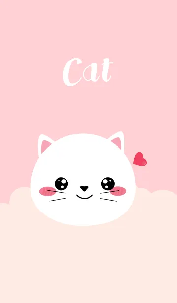 [LINE着せ替え] Lovely Face White Cat Theme (jp)の画像1