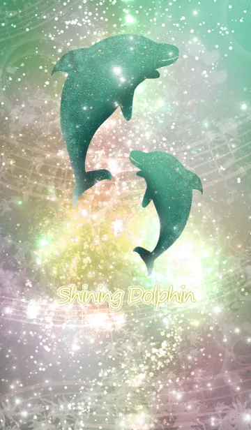 [LINE着せ替え] Shining Dolphin 3-Green-の画像1