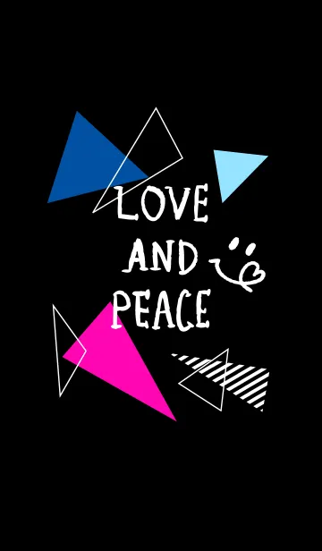 [LINE着せ替え] スマイル-黒カラフル三角8-の画像1