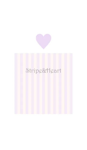 [LINE着せ替え] Stripe＆Heart - Purple+Beige -の画像1