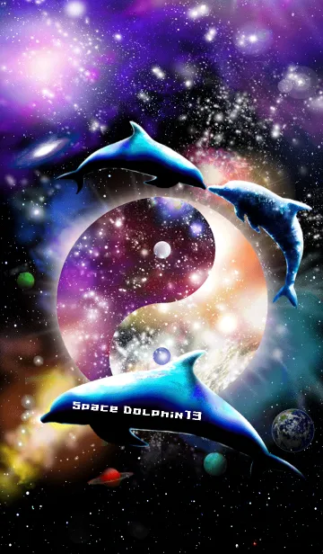 [LINE着せ替え] Space Dolphin 13 幸運を運ぶ着せ替えの画像1
