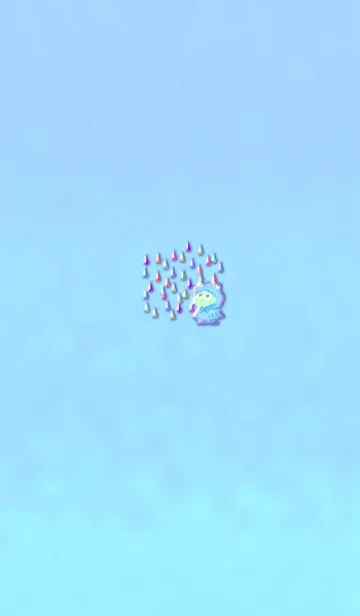 [LINE着せ替え] 雨ガッパ蛙ブルーの画像1