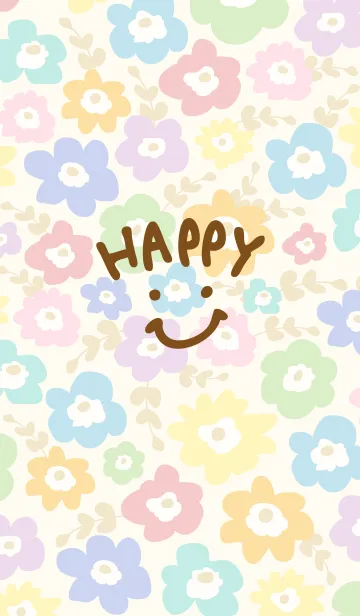 [LINE着せ替え] スマイル-北欧風お花28-の画像1