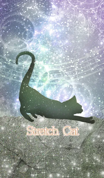 [LINE着せ替え] Stretch Cat 2-Purple-の画像1