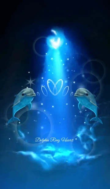 [LINE着せ替え] ♥Dolphin Ring Heart♡の画像1