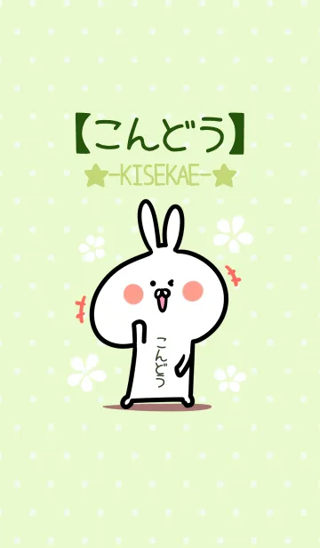 [LINE着せ替え] ☆【こんどう】のウサギ着せかえ☆Green☆の画像1
