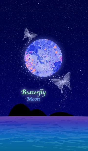[LINE着せ替え] 運気が上がる〜幸せを運ぶ青い蝶々月〜の画像1