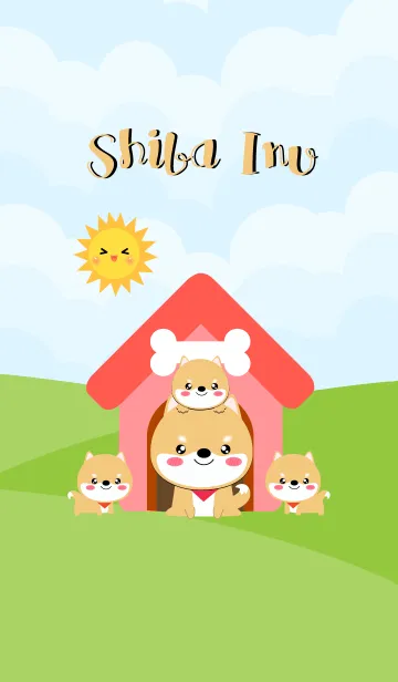 [LINE着せ替え] Family Lovely Shiba Inu Theme (jp)の画像1