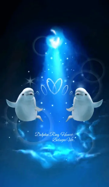 [LINE着せ替え] ♥Dolphin Ring Heart♡ Beluga Ver.の画像1