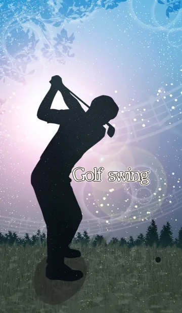 [LINE着せ替え] Golf swing 1-Blue-の画像1