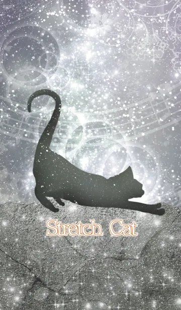 [LINE着せ替え] Stretch Cat 6-White-の画像1