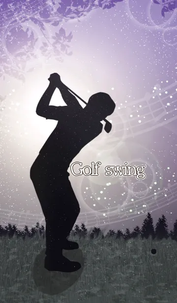 [LINE着せ替え] Golf swing 2-Purple-の画像1