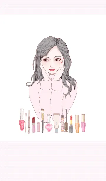 [LINE着せ替え] ♡ Cosmetics girl ♡の画像1