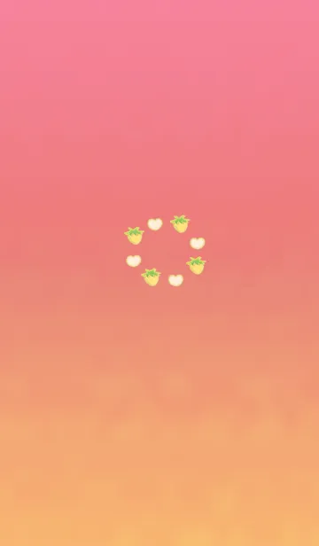 [LINE着せ替え] 幸運のイチゴハートオレンジイエローの画像1