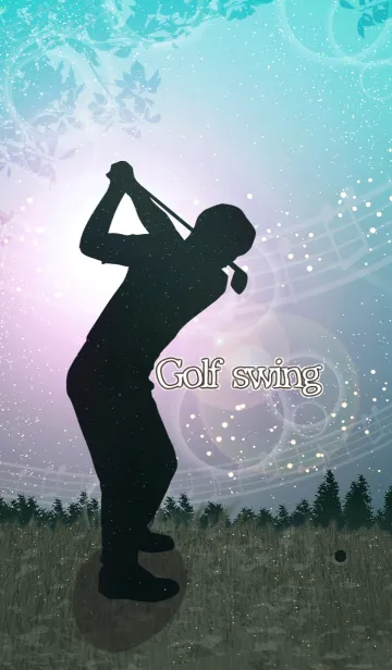 [LINE着せ替え] Golf swing 3-Skyblue-の画像1