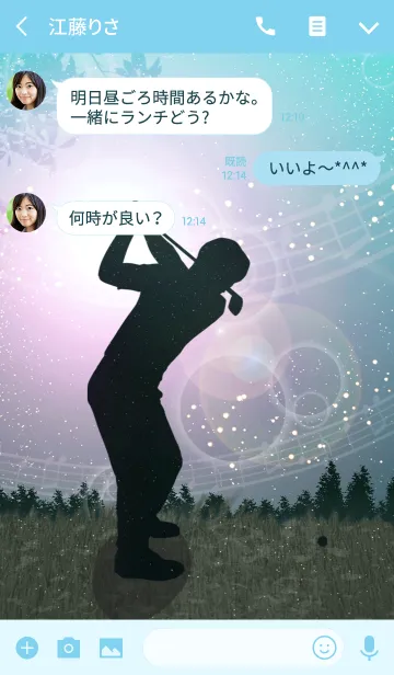 [LINE着せ替え] Golf swing 3-Skyblue-の画像3