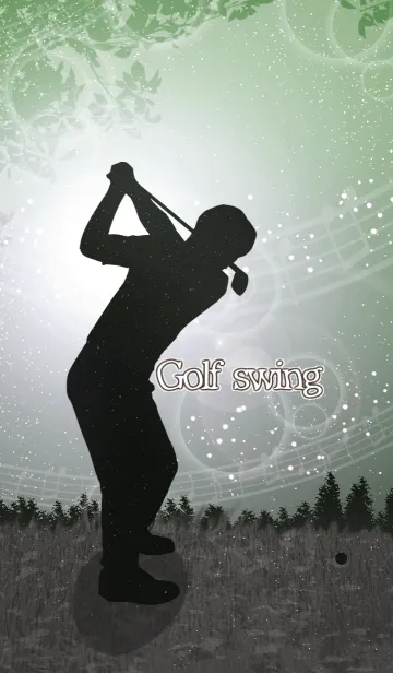 [LINE着せ替え] Golf swing 4-Green-の画像1