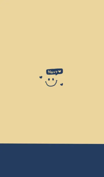 [LINE着せ替え] ベージュとネイビー＆にこちゃんの画像1