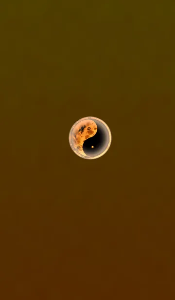 [LINE着せ替え] ダーク陰陽図イエローオレンジの画像1