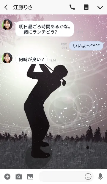 [LINE着せ替え] Golf swing 5-Pink-の画像3