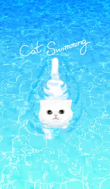[LINE着せ替え] 泳ぐ猫 : 3の画像1