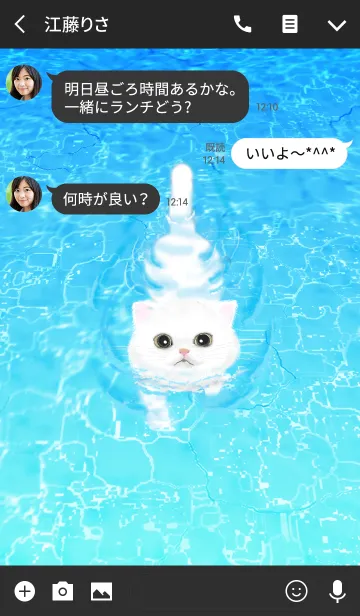 [LINE着せ替え] 泳ぐ猫 : 3の画像3