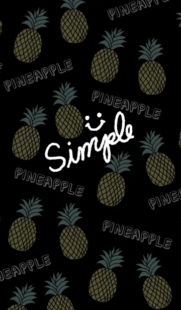 [LINE着せ替え] スマイル・パイナップル-黒26-の画像1