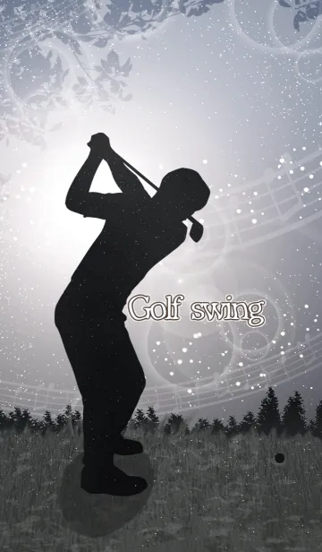 [LINE着せ替え] Golf swing 6-White-の画像1