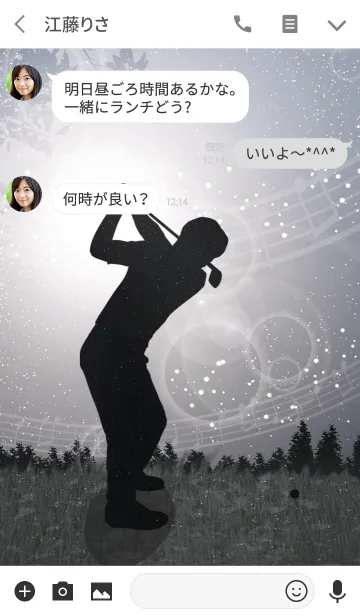 [LINE着せ替え] Golf swing 6-White-の画像3