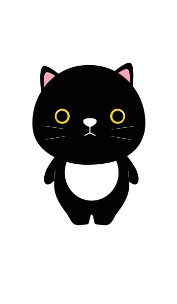 [LINE着せ替え] Face Black Cat Theme (jp)の画像1