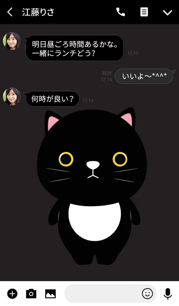 [LINE着せ替え] Face Black Cat Theme (jp)の画像3