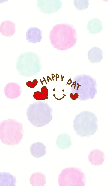 [LINE着せ替え] 水彩水玉-スマイル16-の画像1