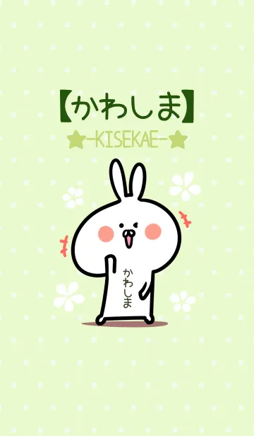 [LINE着せ替え] ☆【かわしま】のウサギ着せかえ☆Green☆の画像1