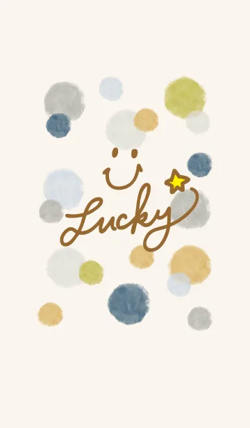 [LINE着せ替え] 水彩水玉4-スマイル29-の画像1