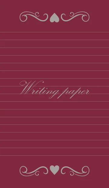 [LINE着せ替え] Writing paper -WINERED+GRAY-の画像1