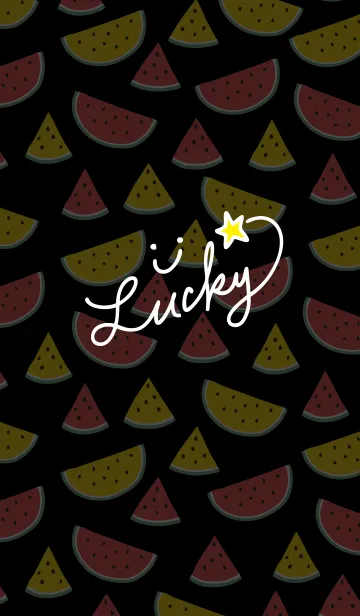 [LINE着せ替え] スマイル・スイカ-黒3-の画像1