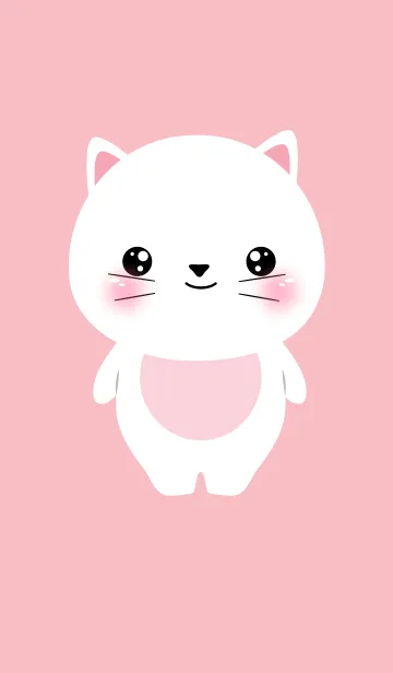 [LINE着せ替え] Face White Cat Theme (jp)の画像1